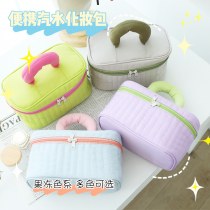 2024新しい対照的な色の化粧品バッグ、大容量、ハイエンドのトイレタリーバッグ、出張ポータブル収納バッグ、高外観