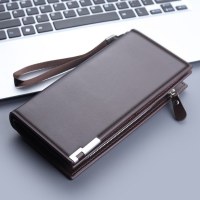 ビジネス 通勤 メンズ 長財布 携帯電話も入る大容量 ファスナー クラッチ