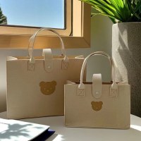 多用途のかわいいクマのフェルト大容量ミイラバッグ通勤バッグハンドバッグ