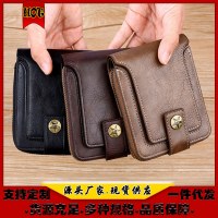 財布メンズショートマルチカードスロットウォレット水平ジッパーバックルヨーロッパとアメリカのマルチコンパートメントウォレットカード