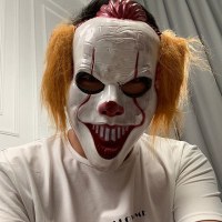 ハロウィーンホラー怖いすべての顔をしたマスクピエロバックソウルナイトメイクアップダンスゴーストハウススクリプトキルコスポップ