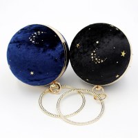 ファッショナブルな星空ボールバッグスエード新しいイブニングバッグクラッチバッグヨーロッパとアメリカンスタイルのパーティー小さなラウンドバッグ
