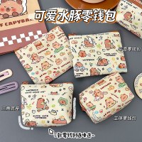 カピバラ小銭入れかわいいフルバージョンフグコインバッグ漫画ポータブルコイン収納袋ミニ口紅バッグ