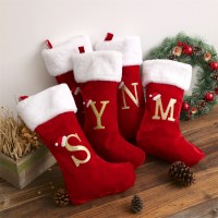 新しい熱い販売新しいレタークリスマスソックスクリスマスツリー装飾ペンダントレターソックスクリスマス装飾ギフトバッグクリスマス