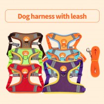 犬用リードセット、調節可能な脱走防止犬用リード、小型犬および中型犬用のベストスタイルのペットハーネス