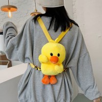 小さなアヒルの人形漫画かわいい黄色いアヒルのバックパックぬいぐるみバッグ女性インショルダーバッグ