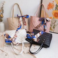 大容量のひし形刺繍バッグ、シンプルなシルクスカーフトートバッグ、東南アジアでベストセラーのショルダーバケットバッグ