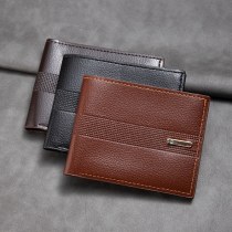 ビジネスカジュアルヨーロッパとアメリカのメンズ 財布 ショートPUレザーマルチカードスロットコイン名刺ホルダー卸売