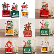 木製クリスマスカレンダー装飾品工芸品クリスマスギフト木製サンタクロース雪だるまヘラジカカレンダー