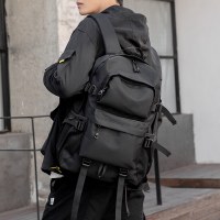 日本のトレンドの機能的なバックパックメンズバックパック大容量旅行バッグ大学生と中学生の通学バッグ流行のブランドカジュアルメンズバッグ