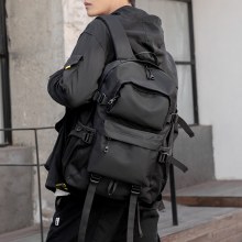 日本のトレンドの機能的なバックパックメンズバックパック大容量旅行バッグ大学生と中学生の通学バッグ流行のブランドカジュアルメンズバッグ