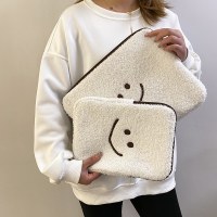トレンディな韓国イン秋と冬の豪華なスマイリーフェイス ipad ライナーバッグタブレット保護カバーラップトップバッグ