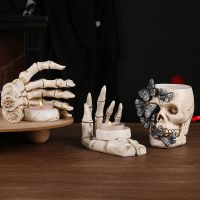 ハロウィーンの装飾Ins Wind Skull Hand Resin Candlestick Ghost Festival Party Decoration