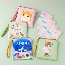 生理用ナプキン収納袋大容量ジッパーかわいい旅行月経服mナプキンタンポン小さなバッグおばさんナプキン収納