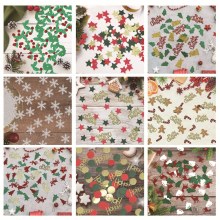 クリスマス紙吹雪雪片デスクトップ装飾スパンコールクリスマスギフトキャンディーボックス DIY 装飾アクセサリー
