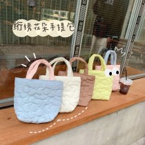 韓国スタイルの甘いキルティングポータブルランチバッグスナック収納袋ベビーカーハンギングバッグ ママバッグ