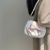 新しいレディースバッグボウスモールラウンドバッグプリーツクラウドバッグソフトショルダークロスボディバッグ