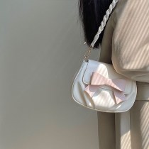 新しいレディースバッグボウスモールラウンドバッグプリーツクラウドバッグソフトショルダークロスボディバッグ