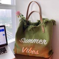 新作ビーチバッグ、トラベルトート、大きめバッグ、おしゃれでシンプルなタッセルバッグ、ママバッグ、大容量ショルダーバッグ、トレンド