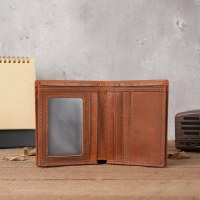 本革のレトロな厚みのある大容量財布、複数のカードスロットを備えた短い縦型マネーホルダー、男性用クレイジーホースレザーウォレット