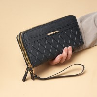 二層ジッパー財布、ロングレディース大容量小銭入れ、ファッショナブルなクラッチ、多目的携帯電話バッグ