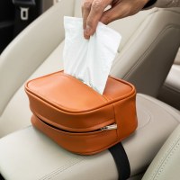 車の PU ティッシュ ボックス取り外し可能な吊り下げ車のティッシュ バッグ四季革ティッシュ バッグ ティッシュ ボックス