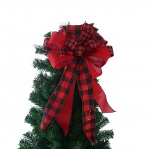 クリスマスツリー装飾ツリートップリボン手作り DIY リボン手作りリボンアメリカンカントリーチェック柄リボン