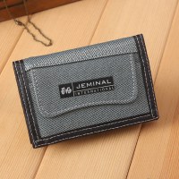 メンズ財布三つ折りキャンバスショート縦型生地財布メンズカードバッグ韓国スタイルスポーツ財布若者