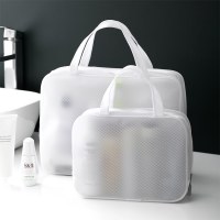 ホワイト大容量化粧品バッグ出張旅行収納袋防水トイレタリーバッグマルチ仕様収納袋卸売