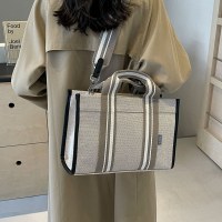 バッグ レディース ハンドバッグ コントラストカラー クロスボディバッグ 2024 新しいクロスボーダートレンド レディース ハンドバッグ キャンバスバッグ レディース トレンド