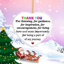 新しいクリエイティブアクリルフラットハート型クリスマス記念品クリスマスツリー吊り下げ装飾ペンダント