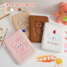 学生かわいいぬいぐるみ肥厚タブレット収納袋少女漫画犬 11 インチ ipad 保護カバーライナーバッグ女性のための