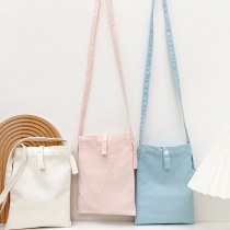 シンプルなソリッドカラーのニッチクロスボディキャンバス小さなバッグポータブル携帯電話バッグ女性の携帯電話用クロスボディ小さな正方形のバッグ