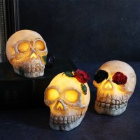 新しいハロウィン発光樹脂スカル LED ホラースカル衣装小道具ハロウィン装飾