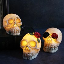 新しいハロウィン発光樹脂スカル LED ホラースカル衣装小道具ハロウィン装飾
