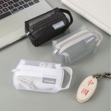 シンプルなナイロン立体スクエアメッシュ小銭入れ大容量キーバッグカードバッグコインバッグ透明収納袋