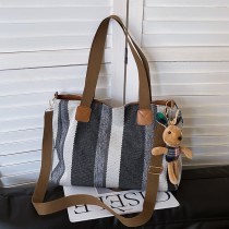 大容量のおしゃれなシンプルなストライプの通勤バッグ レディース 秋冬新作多用途イン韓国版トートバッグ