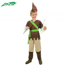 子供のロビンハン服ハロウィーンコスプレメイクメイクボールの役割 - ハンターのパフォーマンス服のプレイ