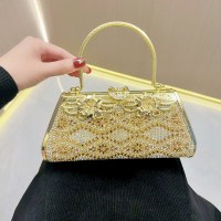 新しい女性用ヨーロッパとアメリカのレトロなダイヤモンドがちりばめられた小さなバッグ、ファッショナブルなバンケットイブニングドレスハンドバッグ、クロスボディイブニングバッグ