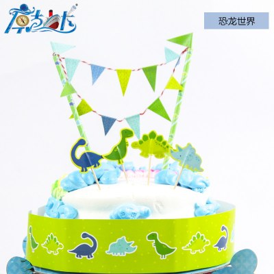 誕生日ケーキ旗装飾旗恐竜海賊漫画デザート紙挿入卸売