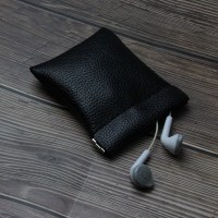 レザースプリングクリップ小銭入れミニBluetoothヘッドセット収納袋小さな財布カードホルダーデータケーブル収納に適しています