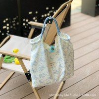 2024 新韓国ニッチ花柄キャンバスバッグ女子学生大容量ショルダーバッグハンドヘルドトートバッグショッピングバッグ
