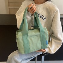 2024 新しいショルダーバッグ女性のバッグトレンディな多用途シンプルなファッション韓国語バージョン大 容量 ポータブルクロスボディキャンバスバッグ