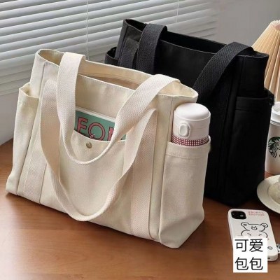 キャンバスバッグ、レディーストートバッグ、通勤用キャンバスバッグ、大容量通勤、学生バッグ、シングルショルダーバッグ、 手持ち バッグ