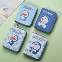 新しいドラえもんカードホルダーかわいい漫画ジングル猫小銭入れ男性と女性の青脂肪抗消磁カードジャケット