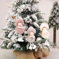 新しいクリスマス装飾、かわいい天使のぬいぐるみペンダント、子供のホリデーギフト、人形装飾アクセサリー