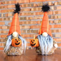 ハロウィンカボチャの顔のない人形の装飾かわいい窓の装飾スパンコールドワーフ老人人形漫画卸売
