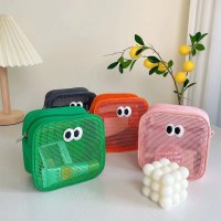 韓国立体大容量メッシュ化粧品トイレタリーバッグデジタルオーガナイザーバッグ旅行雑貨収納袋