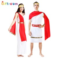 ハロウィーンメイクアップダンス古代エジプトギリシャカップルレッドレッドディペルステージドラマ大人の古代ローマの服