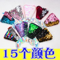 マーメイドスパンコール小銭入れストラップコインバッグ小さな財布 子供 用クロスボディバッグフィッシュテール2色スパンコール